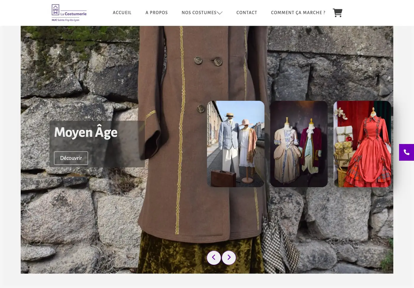 La boutique de location de La Costumerie, créée par Élixir Création