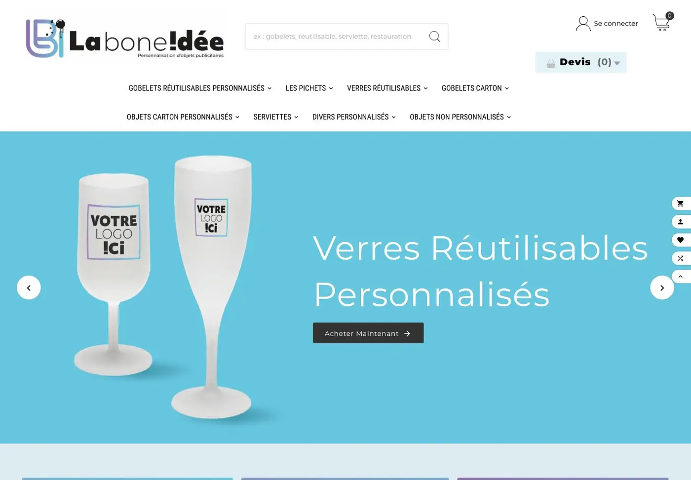 La boutique en ligne La Bonne Idée, dont Élixir Création gère les campagnes Google Ads