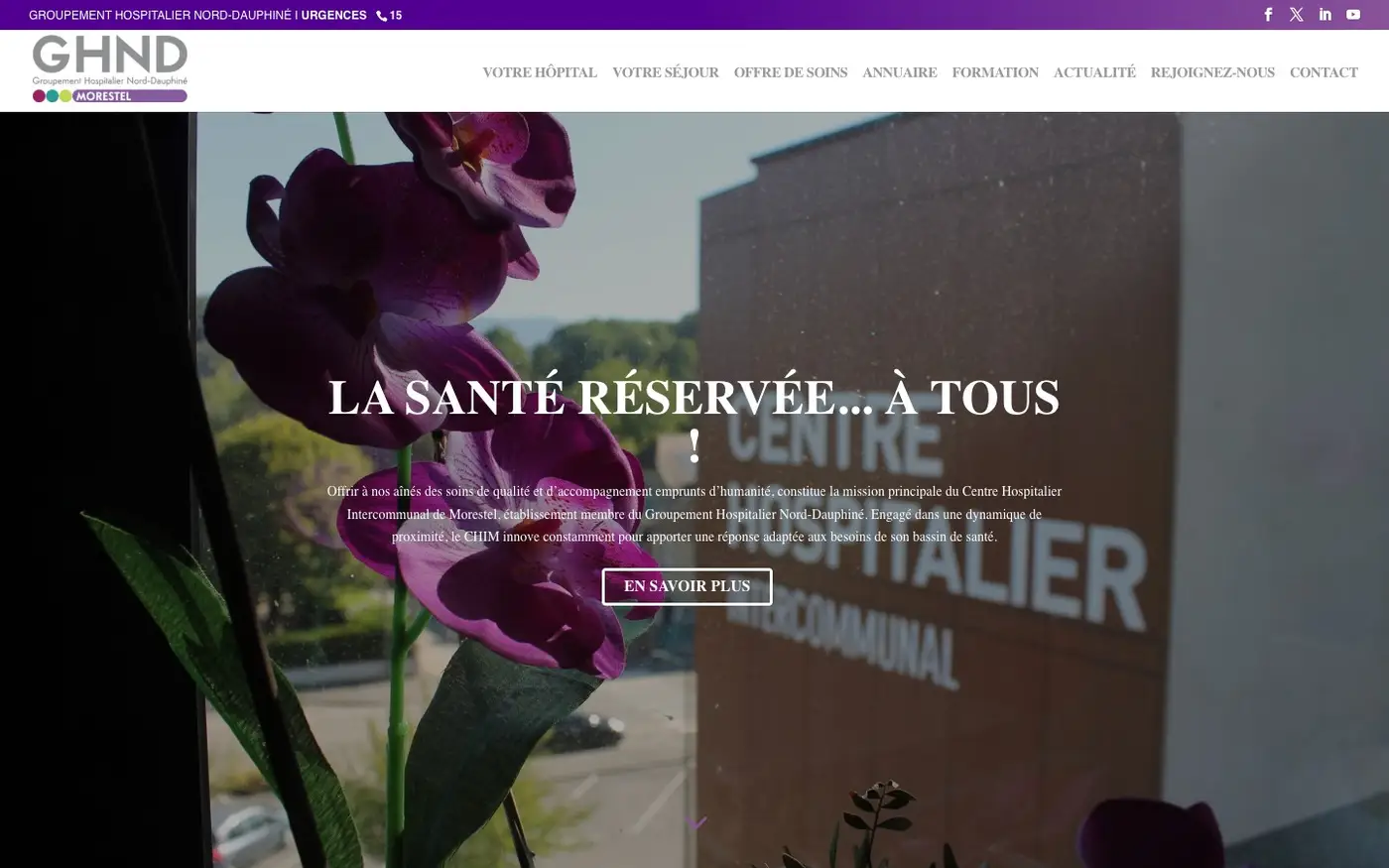 Le site du centre hospitalier de Morestel, hébergé et entretenu par Élixir Création