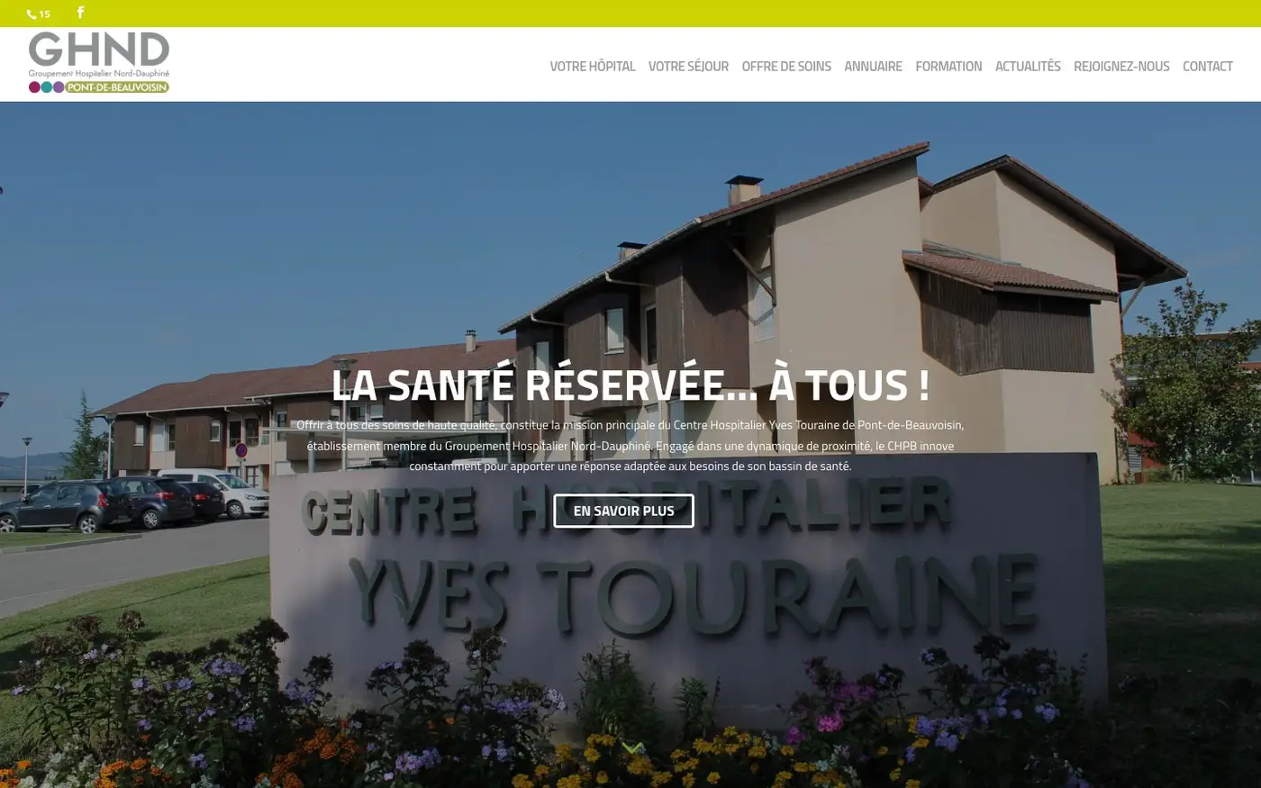 Le site du centre hospitalier de Pont-de-Beauvoisin, hébergé et entretenu par Élixir Création