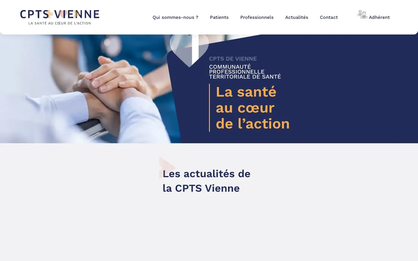 Le site de la CPTS de Vienne, hébergé et entretenu par Élixir Création
