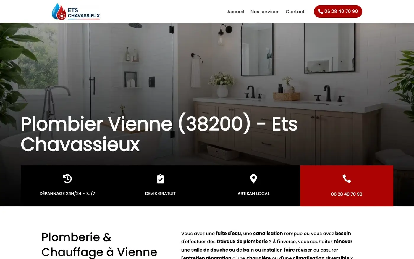 Le site Ets Chavassieux, créé par Élixir Création